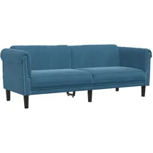 vidaXL Sofa 3-Sitzer Blau Samt