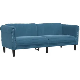 vidaXL Sofa 3-Sitzer Blau Samt