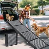 Extra Lang Hunderampe Auto Klappbar, Faltbar Rampe für Große Hunde mit Rutschfester Teppichoberfläche, Tragbare & Klappbare Hundetreppe Auto Einstiegshilfe für Große Hunde (180cm Lang × 50cm Breit)