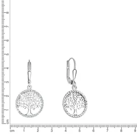 VIVANCE Ohrhänger Lebensbaum Zirkonia weiß 925/- Sterling Silber