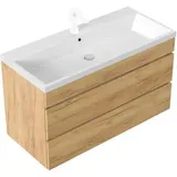 Posseik Waschbecken mit Unterschrank FELLINI 100 eiche gold 100,0 x 48,0 x 58,4 cm