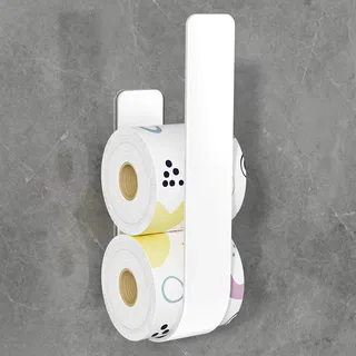 Toilettenpapier Aufbewahrung Weiß, Selbstklebender Klopapier Aufbewahrung, Toilettenpapierhalter Ohne Bohren, Klorollenaufbewahrung Für 3 Rollen, Ersatzrollenhalter Toilettenpapier Für Badezimmer
