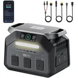 IEE P1800 Solargenerator 1800W(Peak 3600W), 1024Wh Tragbare Powerstation LiFePO4, 0–80% in 45 Min.Laden, USV mit APP Power Station für Camping Stromausfälle
