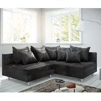 DeLife Ecksofa Clovis Anthrazit Antik Optik Ottomane Rechts Modulsofa - Grau/Schwarz