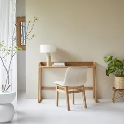 Klappbarer Schreibtisch Philips aus hellem, massivem Teakholz