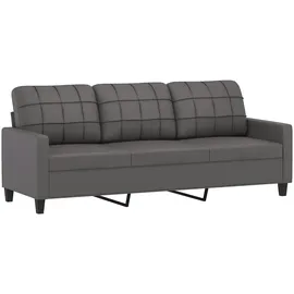 vidaXL 3-Sitzer-Sofa Grau 180 cm Kunstleder