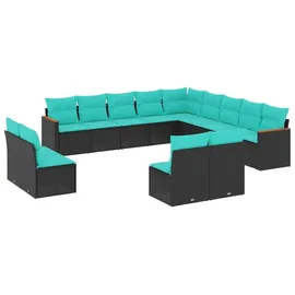 vidaXL Gartensofa-Set 13-tlg. schwarz