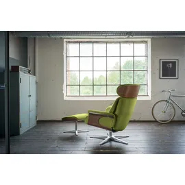 KAWOLA Sessel TOSAR Velvet 83 x 110 x 89 cm Grün mit Hocker