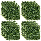 Costway 4 Stück Künstliche Hecke Pflanzenwand 50 x 50 cm, Grün