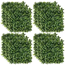 Costway 4 Stück Künstliche Hecke Pflanzenwand 50 x 50 cm, Grün
