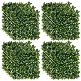 Costway 4 Stück Künstliche Hecke Pflanzenwand 50 x 50 cm, Grün