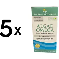 (300 g, 459,64 EUR/1Kg) 5 x (Nordic Naturals Algae Omega, 715mg Omega 3 - 60 so