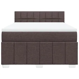 vidaXL Boxspringbett mit Matratze Dunkelbraun 140x200 cm Stoff