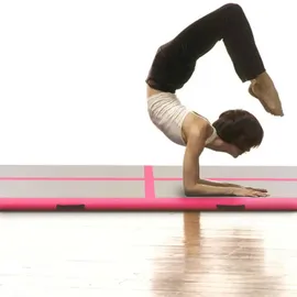 vidaXL Aufblasbare Gymnastikmatte mit Pumpe 800×100×10 cm PVC Rosa
