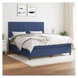 vidaXL Boxspringbett mit Matratze Blau 180x200 cm Stoff