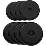 GORILLA SPORTS® Hantelscheiben - Einzeln/Set, 1,25kg, 2kg, 2,5kg, 5kg, 10kg, 15kg, 20kg, 25kg, 27,5kg, 30kg Gewichte, 30/31mm Bohrung, Gusseisen, Gummiert, Schwarz - Gewichtsscheiben, Hantelset