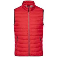 Men's Down Vest Leichte Daunenweste im klassischen Design rot/grau, Gr. 3XL