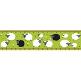 A.S. Création Bordüre Sheep Family 16 cm 5 m Grün/Schwarz 403733