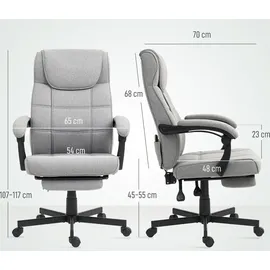 Homcom Chefsessel Kunstleder Grau