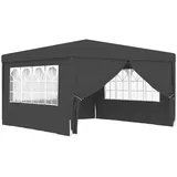 Coavain Pavillon mit Seitenwänden 4x4 m Anthrazit 90 g/m2 Partyzelt UV- und Wasserbeständig Gartenpartys Einfach zu Montieren Gartenpavillon Robuster Rahmen Zelt Treffen und Partys im Freien