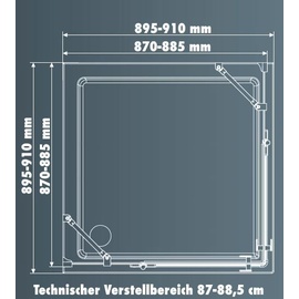 Primaster Easy 6 Open Eckdusche rechts 90 x 90 mm GLO782301328