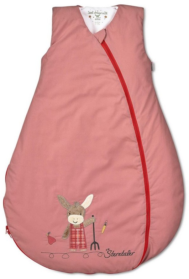 Sterntaler® Kinderschlafsack Funktionsschlafsack 110cm Emmis Garden (1 tlg), Baby Schlafsack Emmis Garden - Funktionsschlafsack Kinder 110cm - Babyschlafsack, Kuscheliger Ganzjahresschlafsack mit Motiv und 2-Wege-Zipper - Strampelsack Baby rot