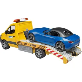 Bruder 02675 MB Sprinter Autotransporter mit Light - Sound Modul und Roadster