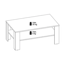 CARO-Möbel Couchtisch ANIMO Beige Eiche 100 x 44 x 60 cm