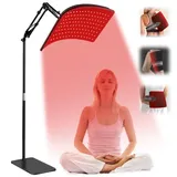Rotlichtlampe 630/660/850/940 nm, 2-in-1 Abnehmbar Infrarotlampe mit 120 LED, 5-stufig Einstellbar, Multifunktionale Rotlicht-Therapiepad für Taille Beine Schultern Gesicht Füße Bauch und Handgelenke