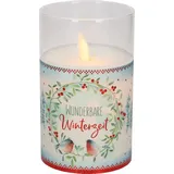 Butzon & Bercker Wunderbare Winterzeit: LED-Glaswindlicht mit Echtwachskerze