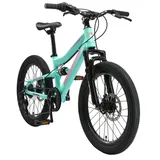 Bikestar Kinder Fully Mountainbike 20 Zoll ab 6 Jahre | 7 Gang Shimano, Scheibenbremsen | Mint