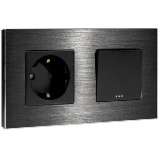 Navaris Schuko-Steckdose Schwarz 1 St.