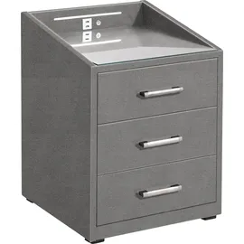 ed exciting design Nachtkonsole ED EXCITING DESIGN "Moon", grau (grau, savanna 21 grau), B:47cm H:61cm T:46cm, Sideboards, Nachtkonsole, mit LED-Beleuchtung und USB-Anschluss & USB-C-Anschluss