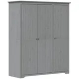 furnicato Kleiderschrank BODO Grau 146x53,5x173 cm Massivholz Kiefer (1-St) grau