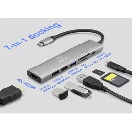 Renkforce USB-C® Dockingstation RF-DKS-907 Passend für Marke Dockingstations: Universal USB-C® Power Delivery, integrierter