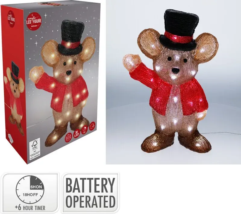 MAUS 40CM MIT LED ACRYLGLAS