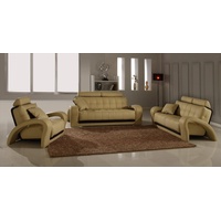 JVmoebel Sofa Ledersofa Couch Sofagarnitur Neu 3+2 Sitzer Garnitur Design, Made in Europe beige