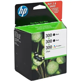 HP 300 2x schwarz + 1x CMY