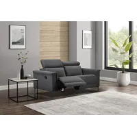 OTTO home 2-Sitzer OTTO HOME "Lund, mit Relaxfunktion und Kopfteilverstellung", grau (anthrazit), B:160cm H:97cm T:100cm, Webstoff 100% Polyester, Sofas, manuell od. elektrisch (m.USB-C), Echtleder, Kunstleder, Webstoff
