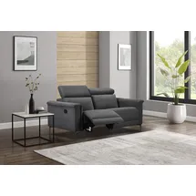 OTTO home 2-Sitzer OTTO HOME "Lund, mit Relaxfunktion und Kopfteilverstellung", grau (anthrazit), B:160cm H:97cm T:100cm, Webstoff 100% Polyester, Sofas, manuell od. elektrisch (m.USB-C), Echtleder, Kunstleder, Webstoff