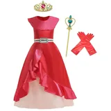 Lito Angels Prinzessin Elena Kostüm Rotes Kleid Verkleidung mit Zubehör für Mädchen Kinder Größe 5-6 Jahre 116 (Tag-Nummer 0S)