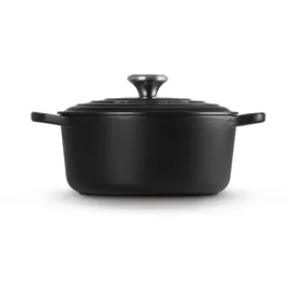 Le Creuset Signature Bräter 24 cm rund schwarz glänzend