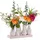 H&D Manufaktur Jinfa 1 Set aus 7 kleinen Vasen auf Sockel – handgefertigte Blumenvasen Tischdeko – Antik-Weiß