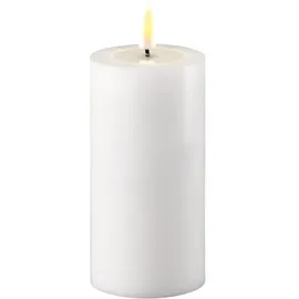 Deluxe Homeart LED Stumpenkerze 10 cm Ø 5 cm weiß