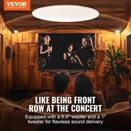 Vevor 6,5 Zoll Bluetooth-Deckenlautsprecher weiß