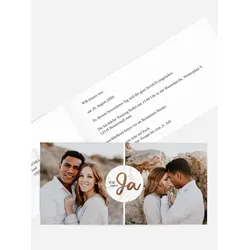 Hochzeitseinladungen selbst gestalten mit Spruch und Fotos im Onlinedesigner bei Meine-Kartenmanufaktur.de