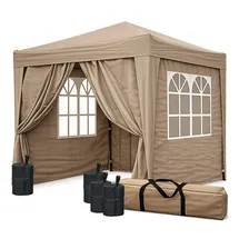 Quick Star Faltpavillon 2,5 x 2,5 m inkl. 4 Seitenteile Beige