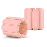 NEXROLA 2 PCS Handgelenkgewichte Knöchelgewichte (0.45kg/0.9kg), Wasserdichte Silikon Gewichtsmanschetten für Damen und Herren, Fitness Gewichtsarmband für Yoga, Pilates, Laufen & Schwimmen (Rosa)