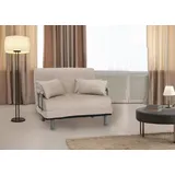 Mendler Schlafsessel HWC-K29, Klappsessel Schlafsofa Gästebett, Liegefläche 190x100cm, Stoff Chenille (370g/m2) ~ creme