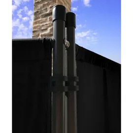 Quick Star Paravent 6 Teilig 340x165cm Stoff Raumteiler Trennwand Balkon Sichtschutz Stellwand Faltbar Schwarz Metall, 340x170 cm, Sonnen- - Garten, &
